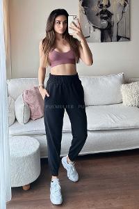 Black Regular Trousers High Waist Regular Cut Bottom Tracksuit