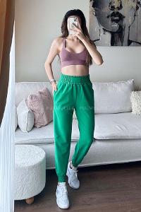 Green Regular Trousers High Waist Regular Cut Bottom Tracksuit