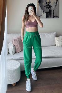 Green Regular Trousers High Waist Regular Cut Bottom Tracksuit