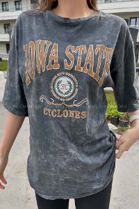 Gold Medium Crew Neck Short Arm Cotton Fabric Printed T-shirt