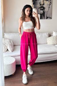 Fuchsia Regular Trousers High Waist Regular Cut Bottom Tracksuit