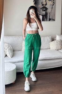 Green Regular Trousers High Waist Regular Cut Bottom Tracksuit