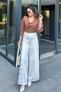 White Denim High Waist Denim Pants