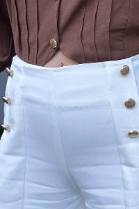 White Denim High Waist Denim Pants