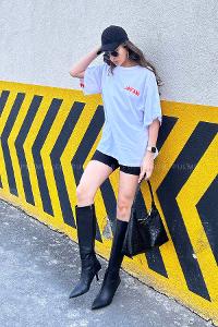 Orange Medium Crew Neck Short Arm Cotton Fabric Printed T-shirt