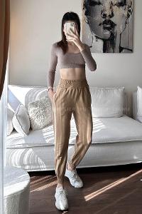 Brown With Milk Regular Trousers High Waist Regular Cut Bottom Tracksuit