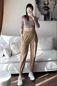 Brown With Milk Regular Trousers High Waist Regular Cut Bottom Tracksuit