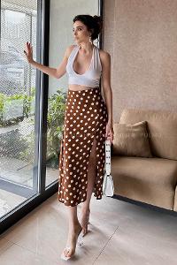 Bitter Brown Skin Unprinted Skirt