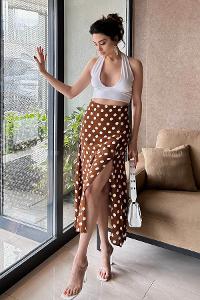 Bitter Brown Skin Unprinted Skirt