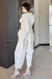Mink Shirt Collar Long Arm Without Accessories Cotton Fabric Elastic Trousers Comfortable Suit