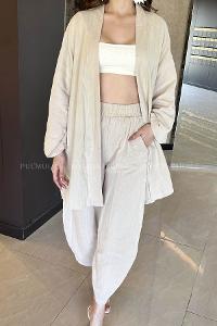 Mink Shirt Collar Long Arm Without Accessories Cotton Fabric Elastic Trousers Comfortable Suit