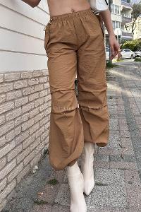 Camel Gabardin High Waist Comfortable Pants