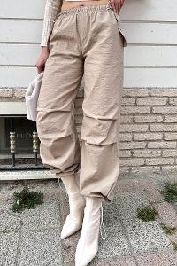 Stone Gabardin High Waist Comfortable Pants