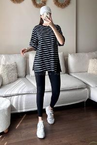 Navy Blue Medium Crew Neck Short Arm Cotton Fabric Printed T-shirt