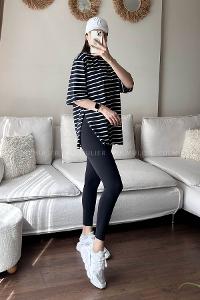 Navy Blue Medium Crew Neck Short Arm Cotton Fabric Printed T-shirt