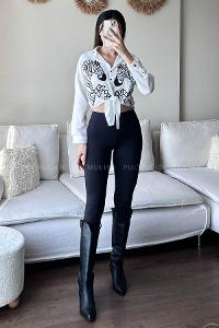 White Shirt Collar Long Arm Cotton Fabric Unprinted Shirt