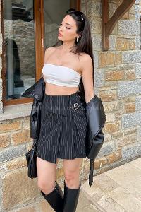 Black Cotton Fabric Unprinted Skirt