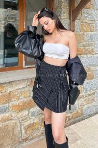 Black Cotton Fabric Unprinted Skirt
