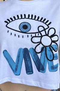 White Medium Crew Neck Short Arm Cotton Fabric Printed T-shirt