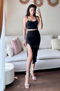 Black Shirt Collar Long Arm Without Accessories Cotton Fabric Regular Trousers Comfortable Suit
