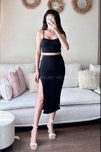 Black Shirt Collar Long Arm Without Accessories Cotton Fabric Regular Trousers Comfortable Suit