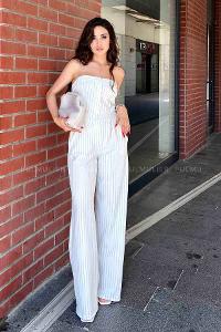White Shirt Collar Denim Unprinted Overalls