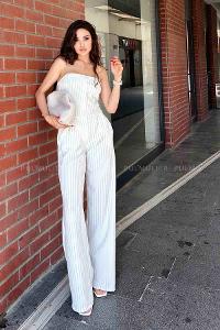 White Shirt Collar Denim Unprinted Overalls