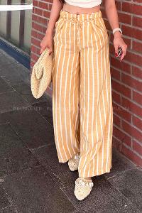 Yellow Gabardin High Waist Comfortable Pants