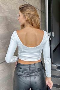 White Normal Neck Short Arm Cotton Fabric Crop