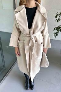 Stone Shirt Collar Long Arm Coat
