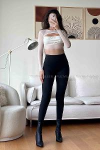 White Normal Neck Short Arm Cotton Fabric Crop