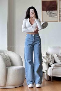 Light Blue Denim High Waist Denim Pants