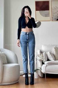 Light Blue Denim High Waist Denim Pants