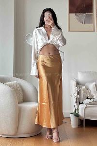 Gold Saten Unprinted Skirt