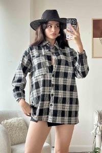 Gray Shirt Collar Long Arm Cotton Fabric Unprinted Shirt