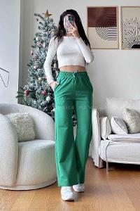 Green Regular Trousers High Waist Regular Cut Bottom Tracksuit