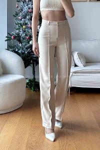 Stone Wool High Waist Comfortable Pants