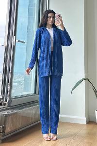 Saxe Shirt Collar Long Arm Without Accessories Cotton Fabric Regular Trousers Comfortable Suit