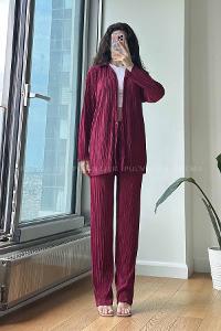 Sour Cherry Shirt Collar Long Arm Without Accessories Cotton Fabric Regular Trousers Comfortable Suit