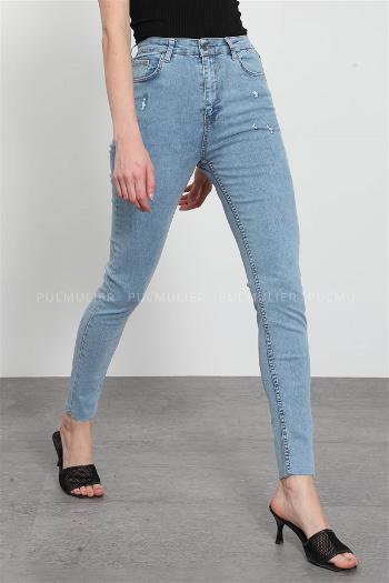 Ice Blue Pool Neck Combed Fabric Unprinted Dresess