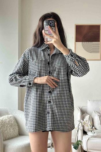 Gray Black Shirt Collar Long Arm Cotton Fabric Unprinted Shirt