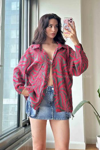 Pomegranate Flower Shirt Collar Long Arm Cotton Fabric Unprinted Shirt