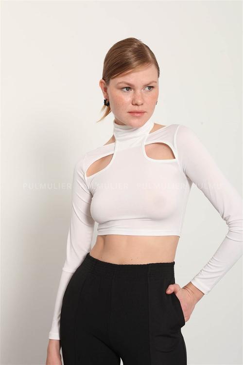 White Pool Neck Combed Fabric Unprinted Dresess