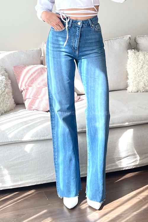 Light Blue Denim High Waist Denim Pants