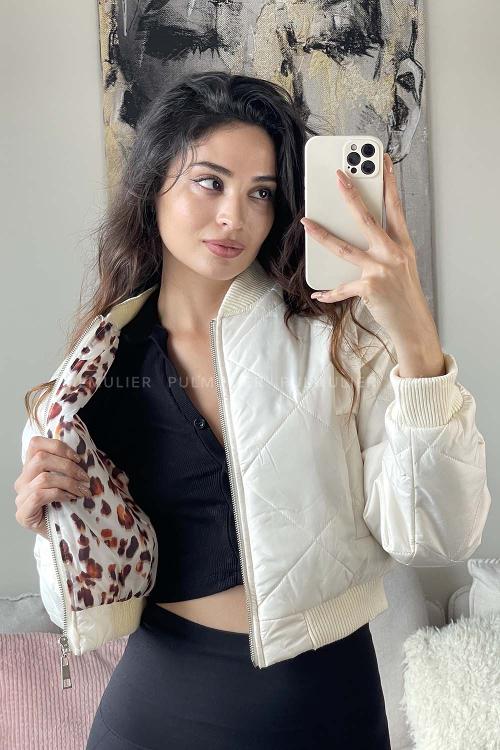 Ecru Shirt Collar Long Arm Coat